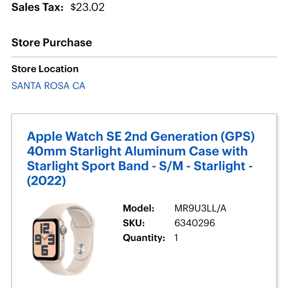 Apple Silver Smartwatch SE 2nd Gen